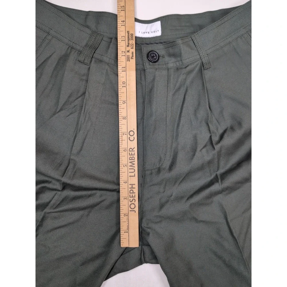 I Love Ugly Men's Medium Winston Pant Smokey Green Loose Tailored 32x29 New